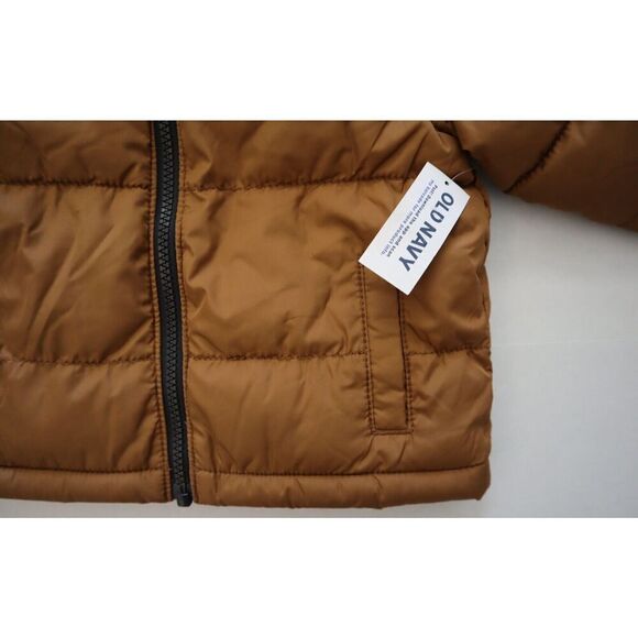Old Navy Toddler Sz 12-18 Months Brown Water-Resistant Hooded Puffer Jacket - Picture 6 of 8